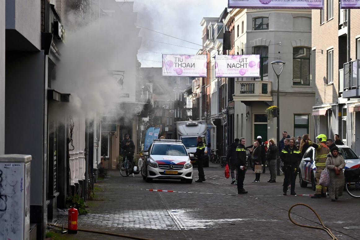 Brand in de binnenstad van Arnhem