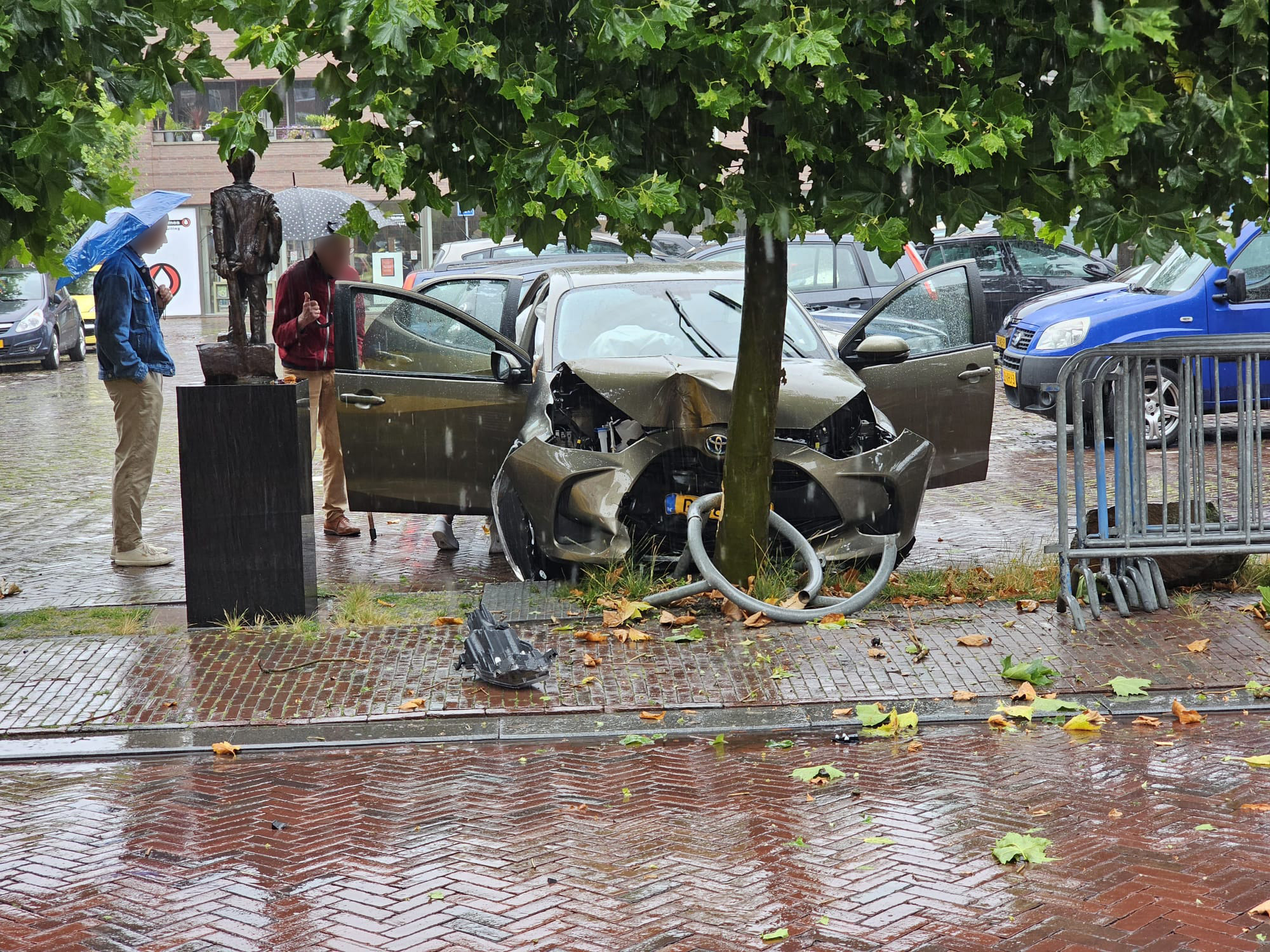 Automobilist botst frontaal tegen boom in Wageningen