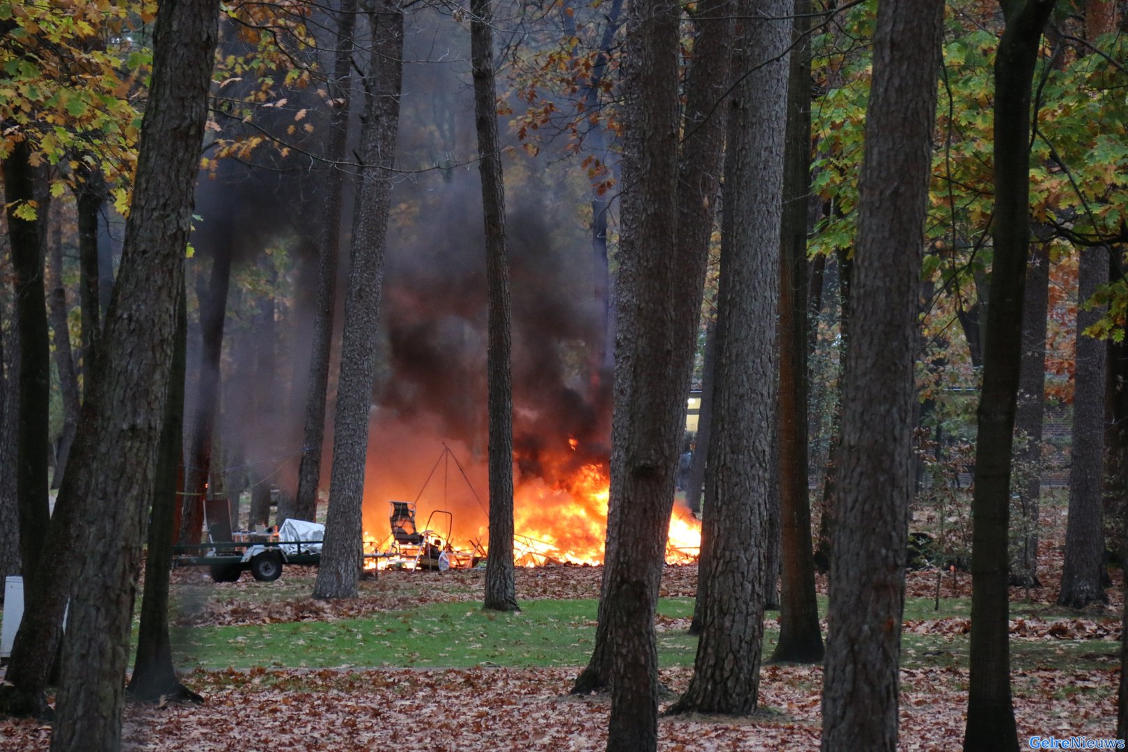 Flinke uitslaande brand in caravan op camping Arnhem