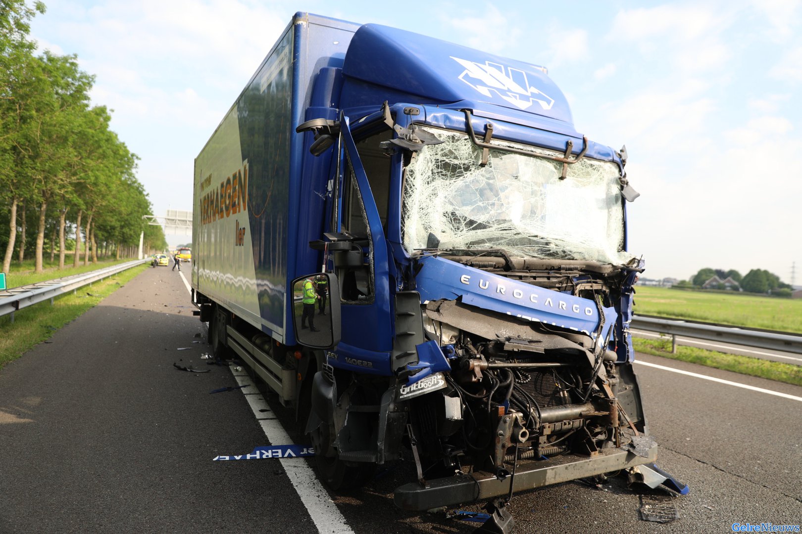 Lange file op A12 na ongeval met vrachtwagens