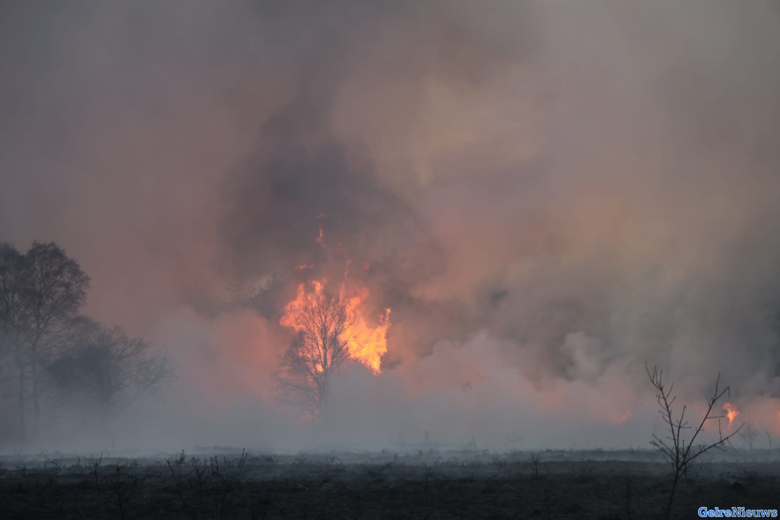 Gelderse brandweer assisteert bij grote natuurbrand in Leusden