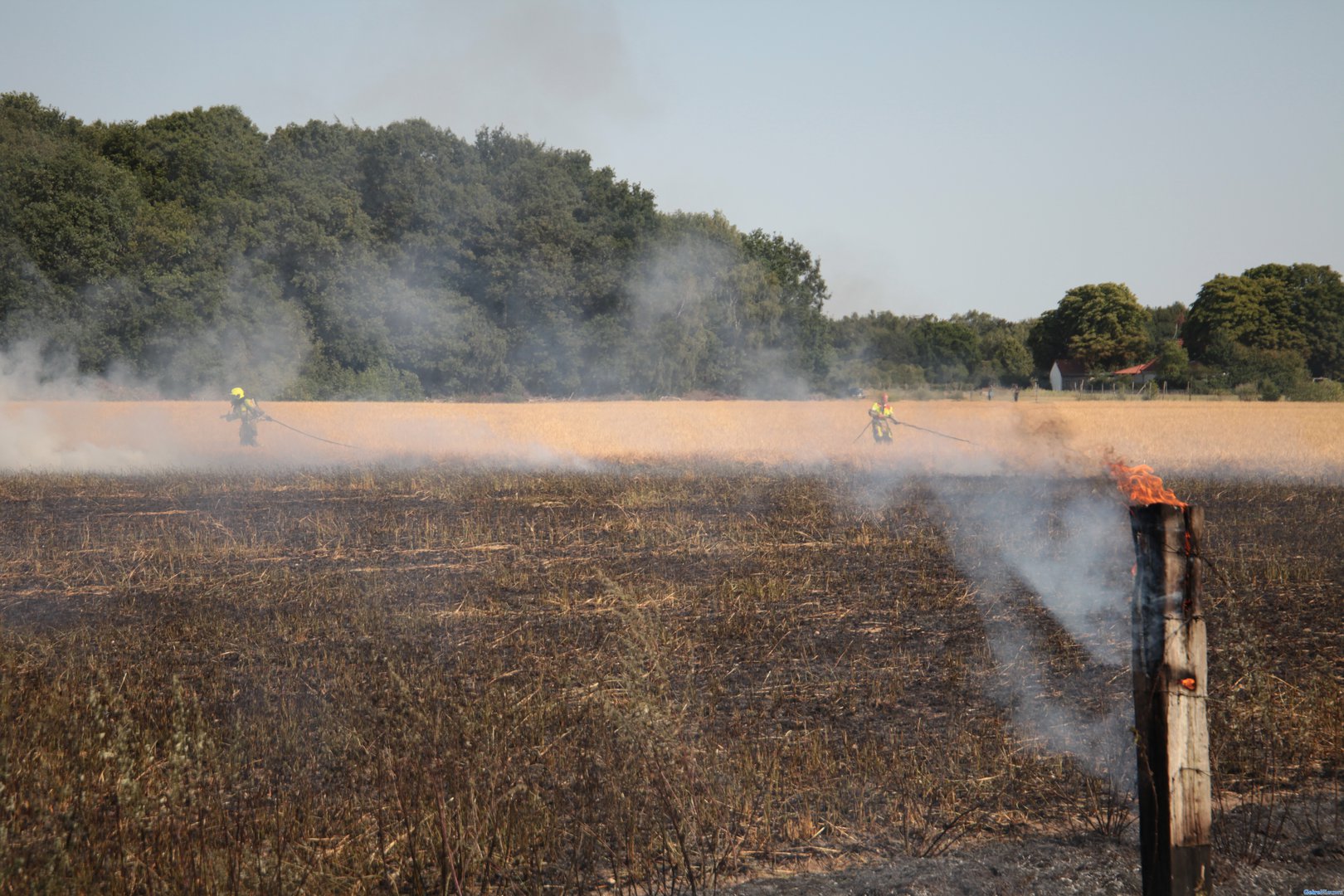 [FOTOSERIE] Twee hectaren in brand bij Nijmegen: buurtbewoner gewond