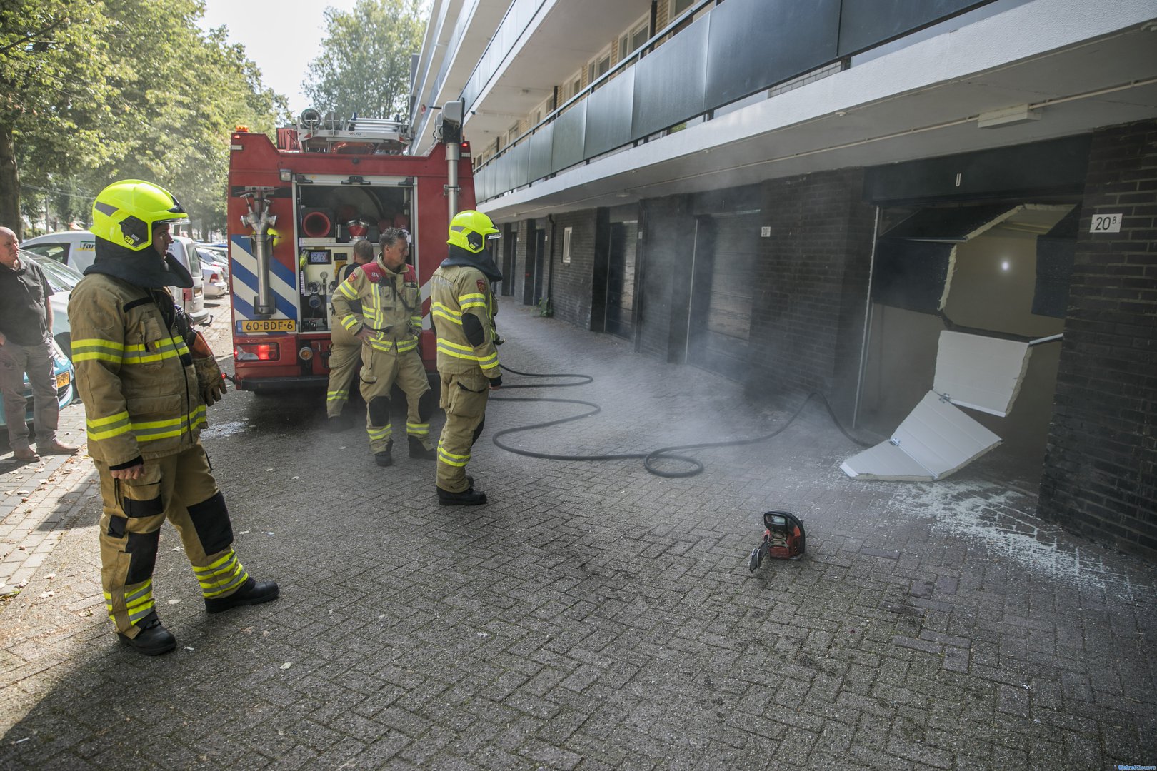 Opmerkelijke vondst bij melding garagebox brand