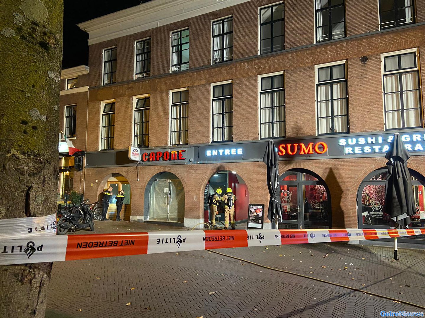Brand bij café Capone in Arnhem