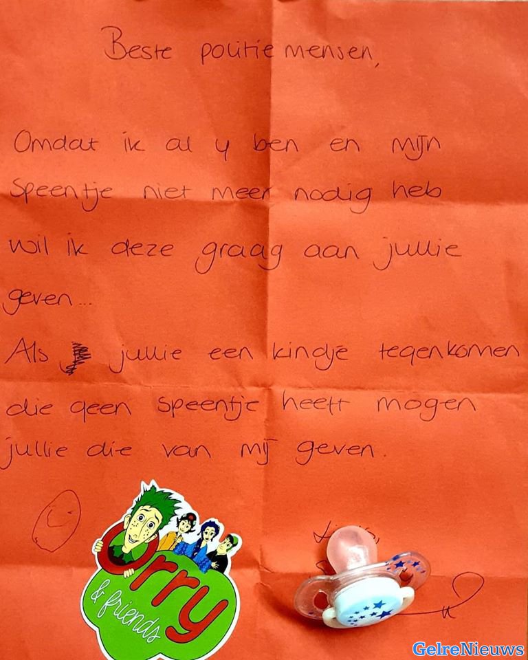 Kerstgedachte: Politie krijgt speentje van kind