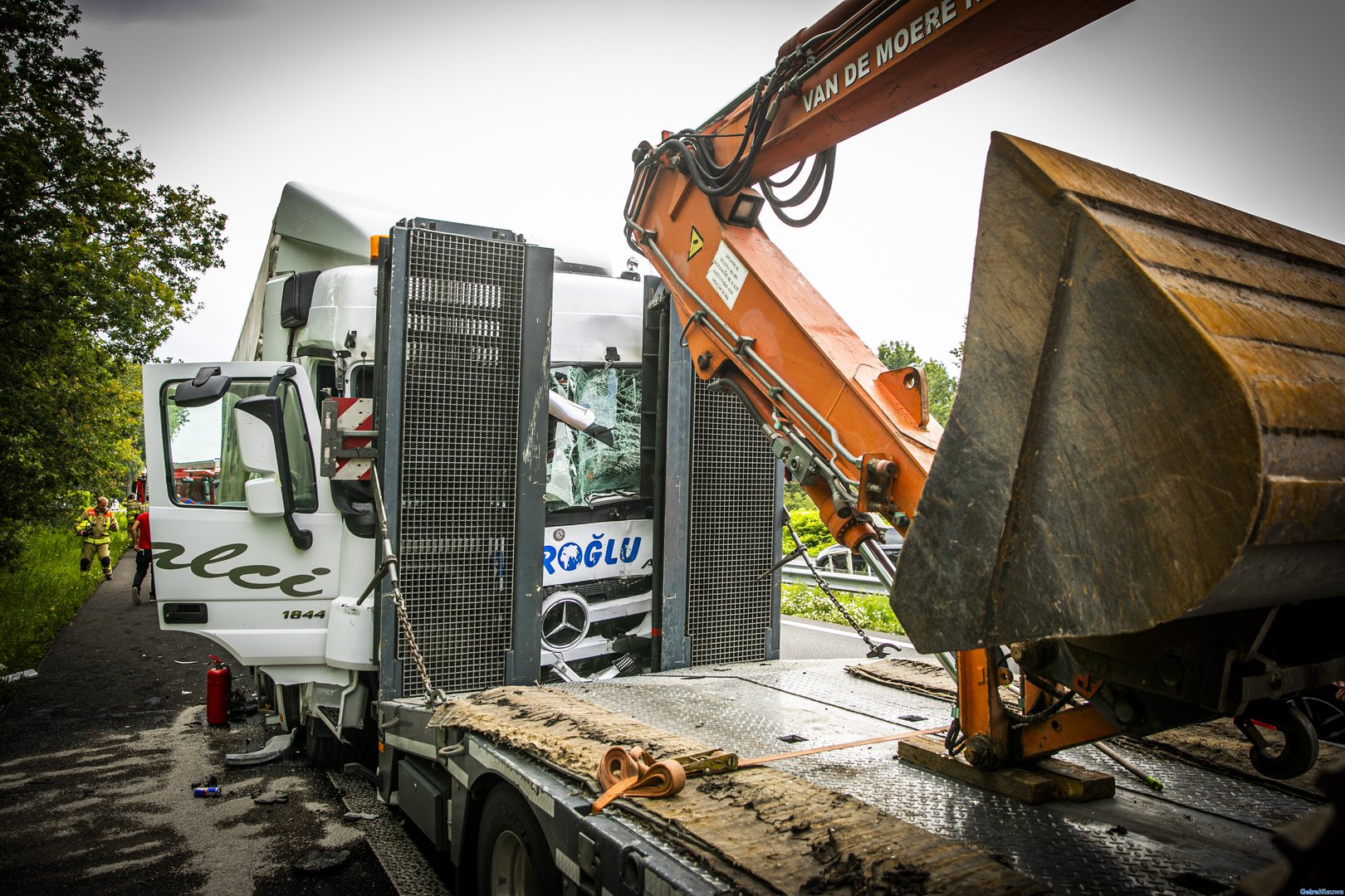 Ongeval met vrachtwagens op A325 Arnhem