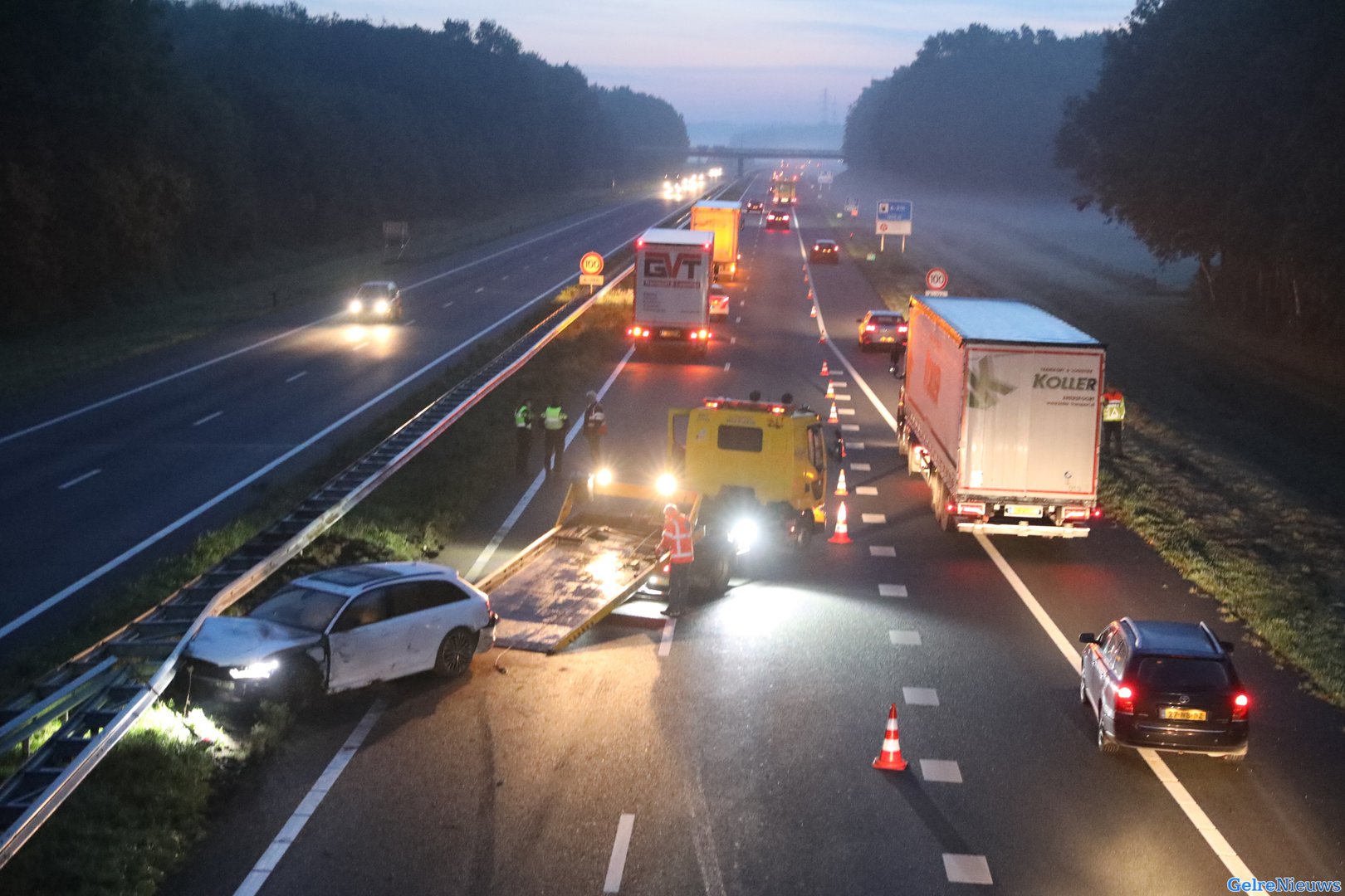 Ongeval op A18 veroorzaakt file