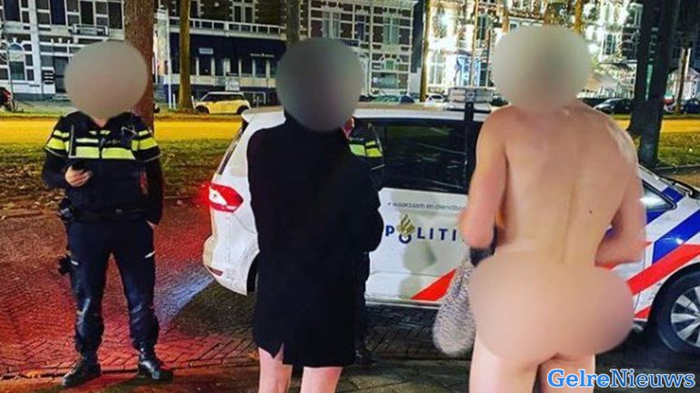 Studenten rennen poedelnaakt over Keizer Karelplein