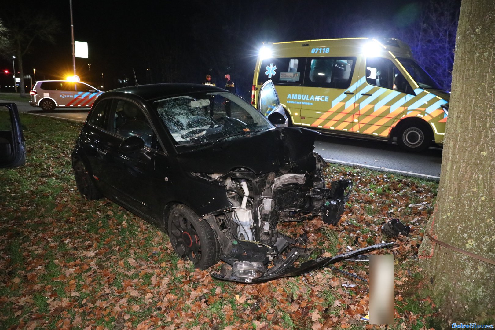 Automobilist ramt boom in Arnhem
