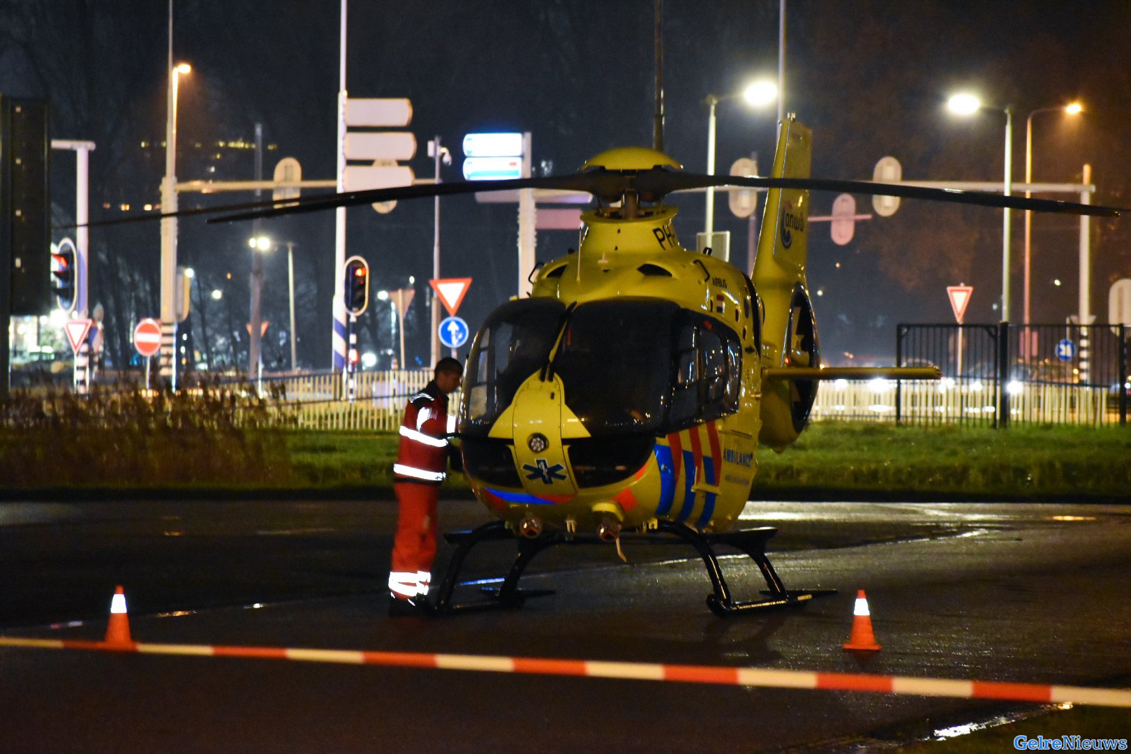 Traumahelikopter defect na landing in Arnhem