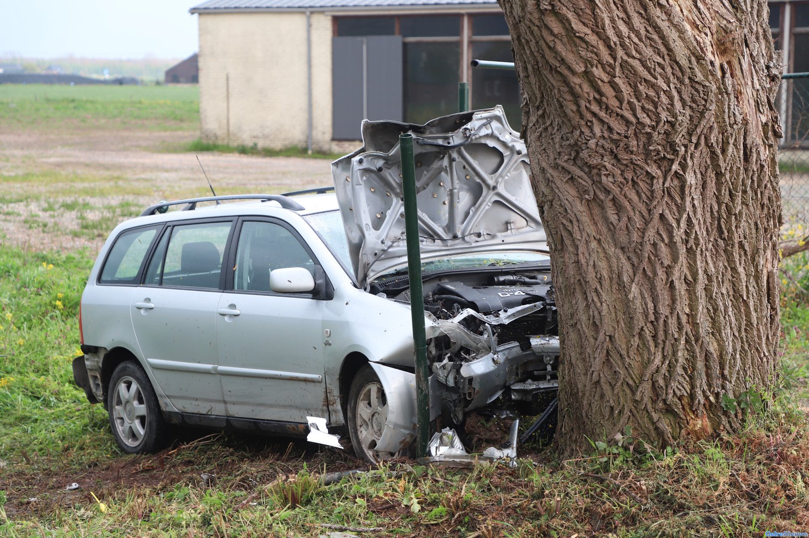 Auto rijdt door sloot en knalt op boom: twee zwaargewonden