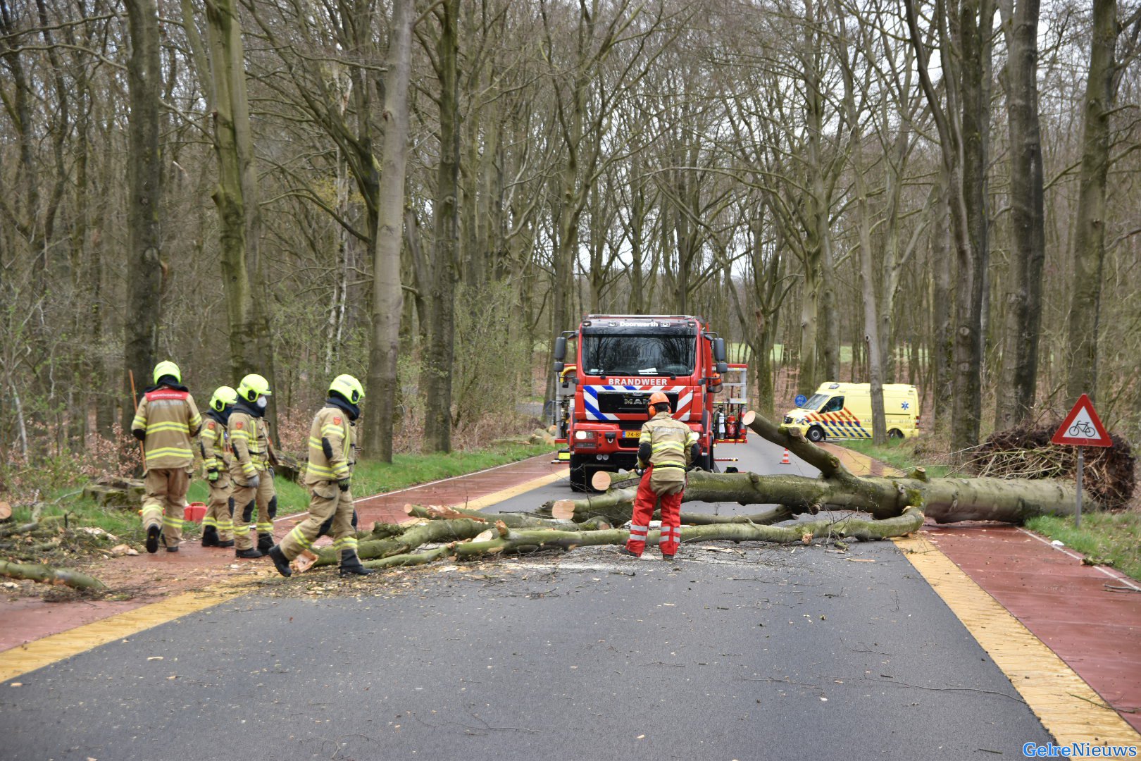 Ambulance moet omrijden nadat boom omvalt