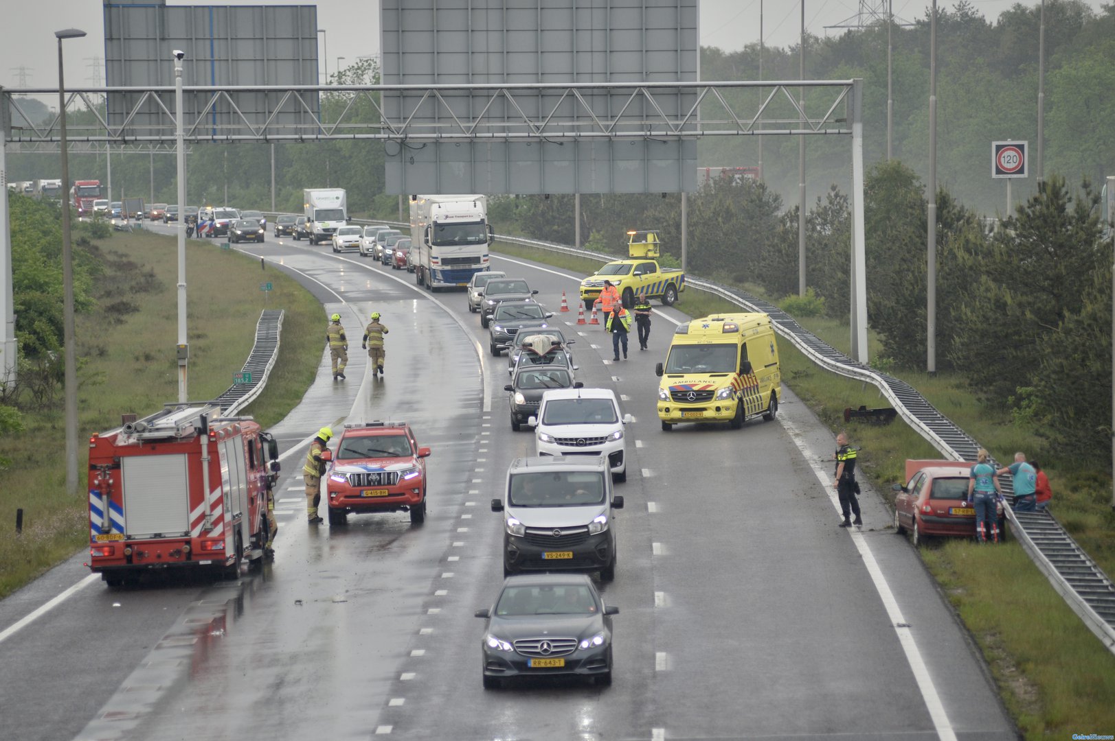 Ongeval op de A50 bij Arnhem