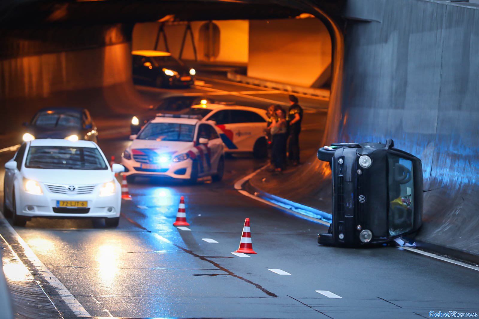 Weer een ongeval in de Willemstunnel in Arnhem