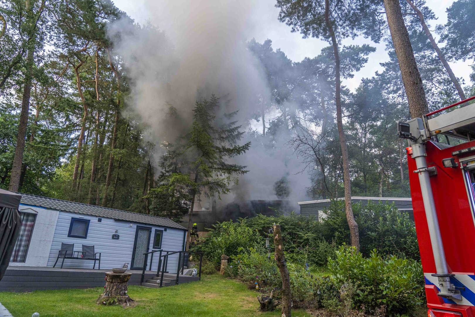 Brand in chalet op camping De Jutberg