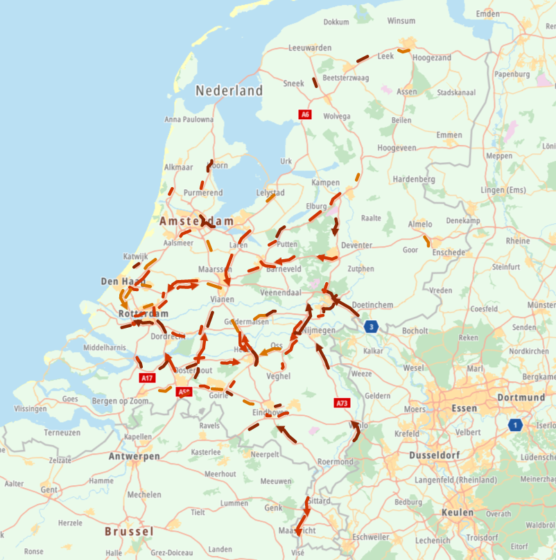 Honderden kilometers file door drukke ochtendspits