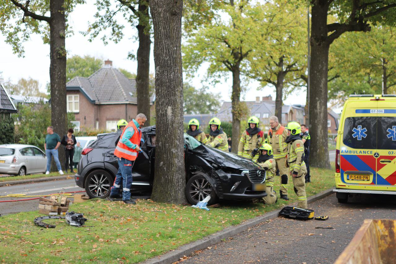 Automobilist ramt boom en raakt gewond