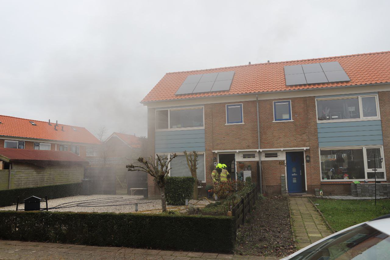 Woning vol rook door brandende wasdroger