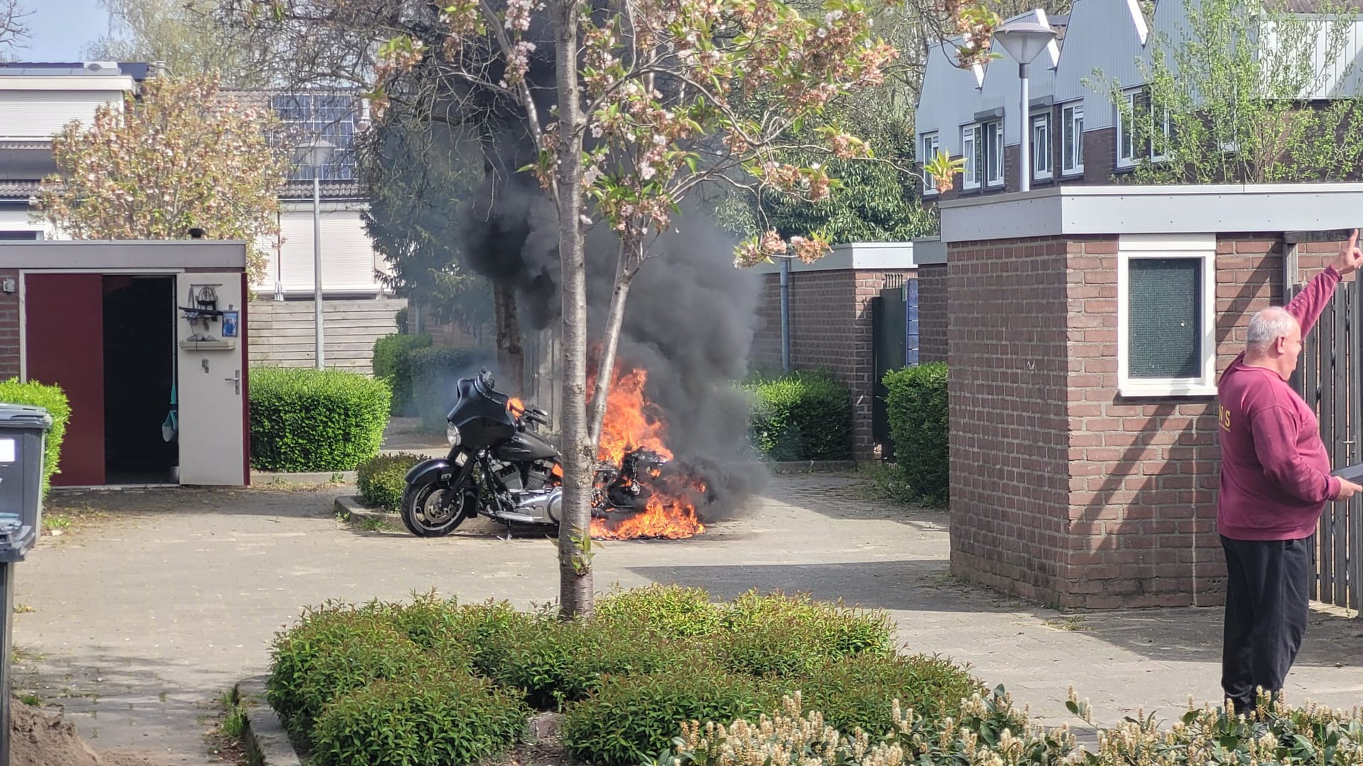 Harley motor verwoest door felle brand