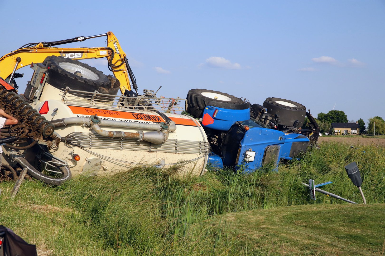 Gewonde bij ongeval tractor met giertank