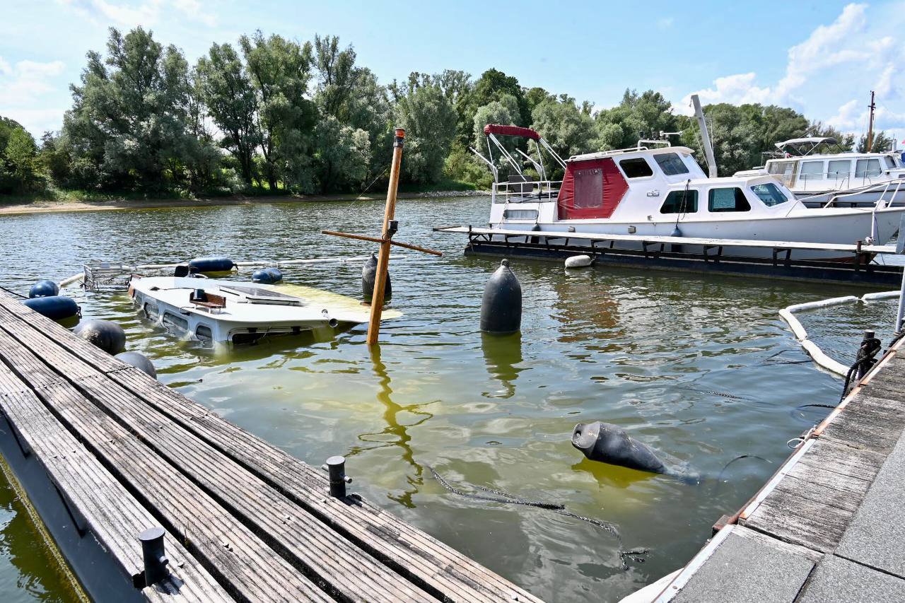 Plezierjacht gezonken in jachthaven in Rheden