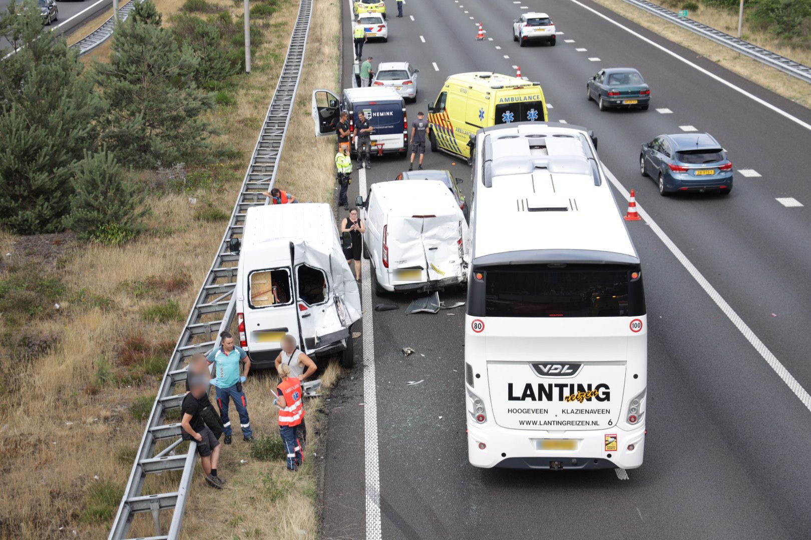 Groot ongeluk op de A50 bij Arnhem