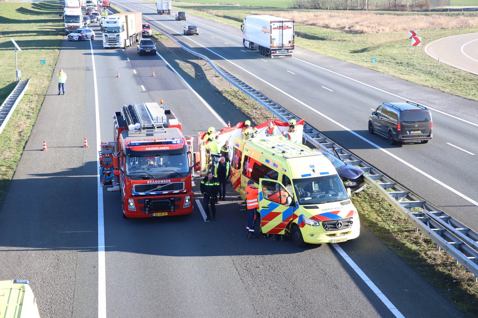 Dode na ernstig eenzijdig ongeval op A15