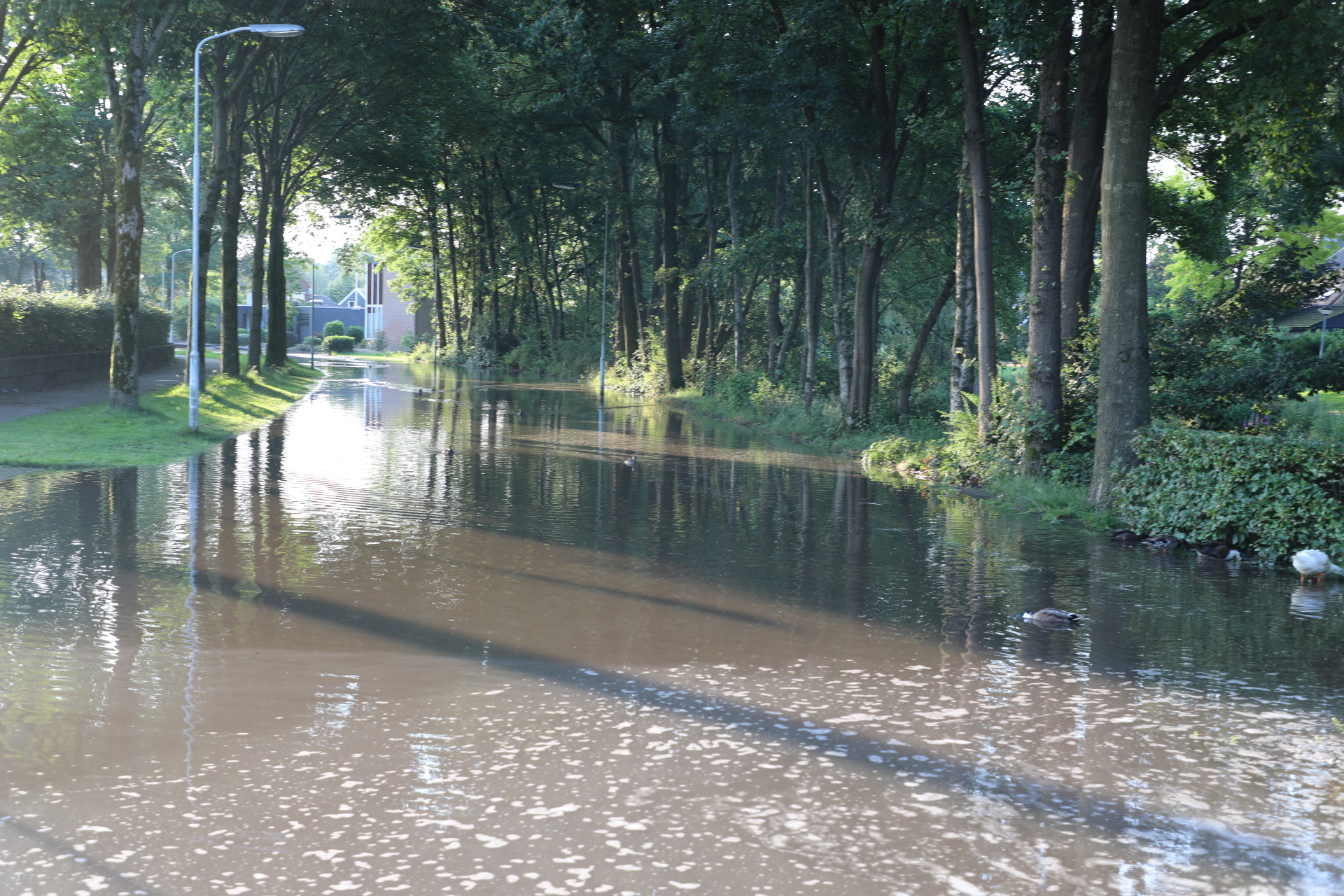 Gesprongen waterleiding zet straten onder water