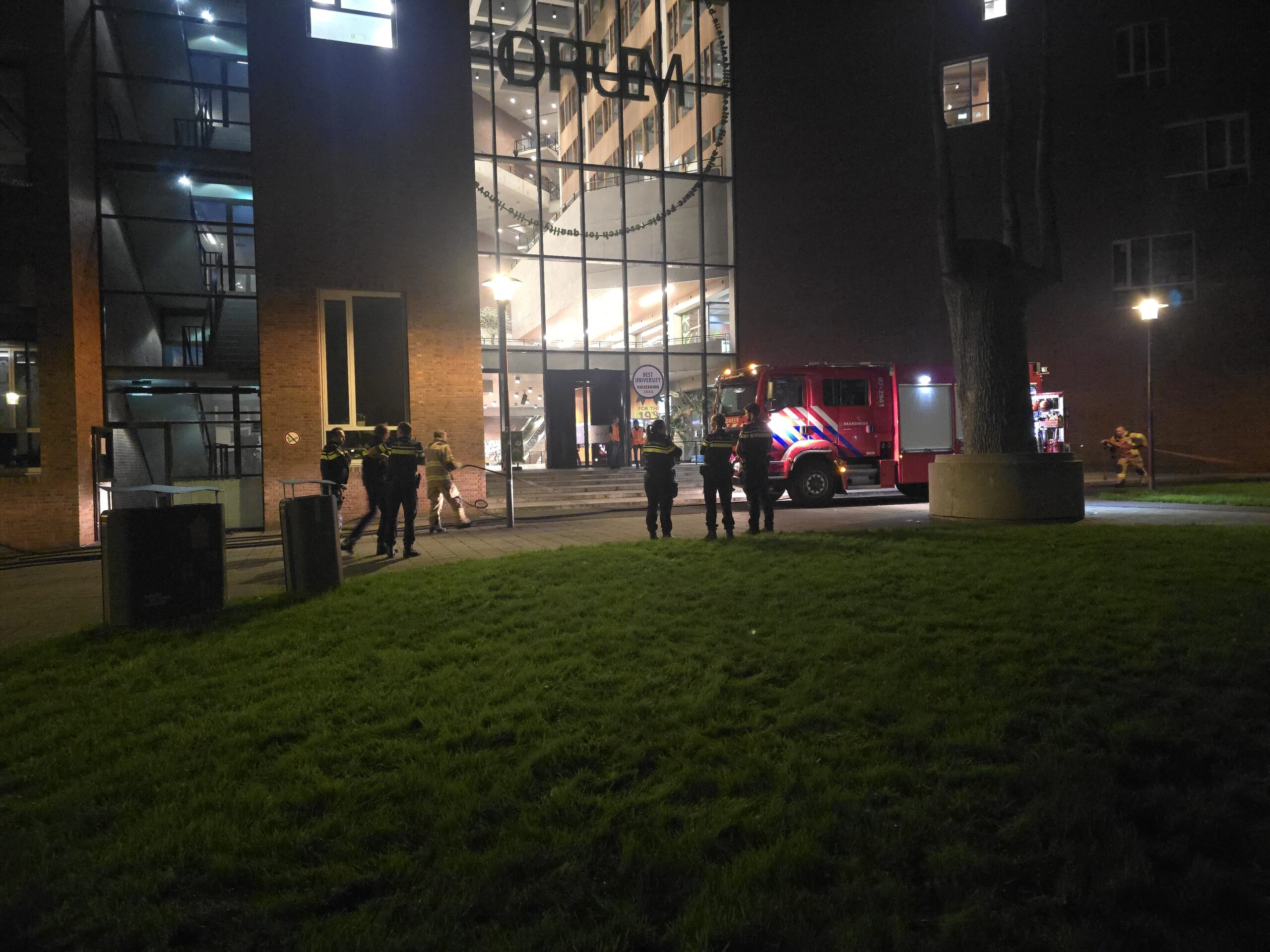 Brand in gebouw van Universiteit, 200 studenten en medewerkers moesten pand verlaten
