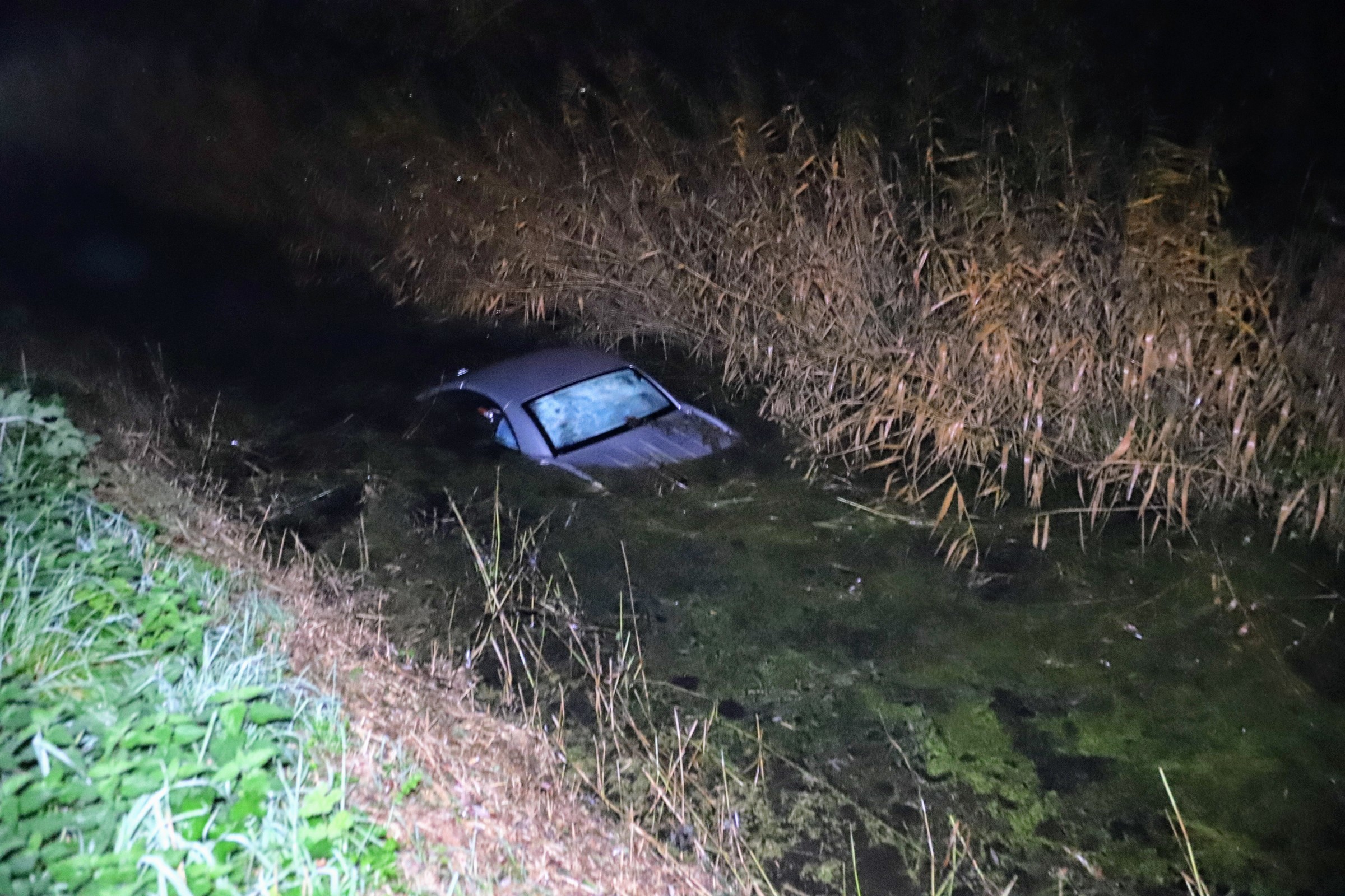 Automobilist raakt macht over stuur kwijt en raakt te water