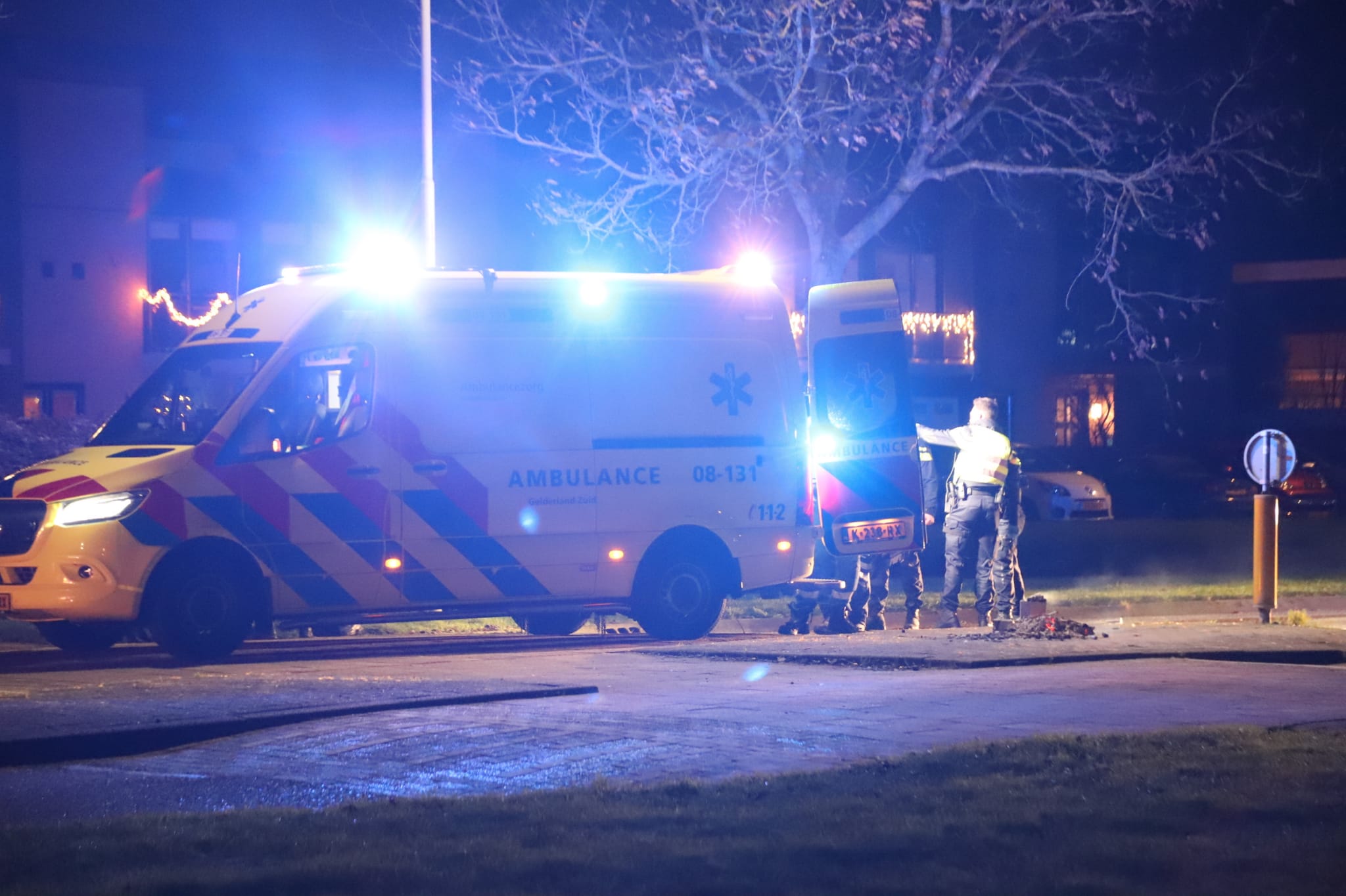 Traumahelikopter geland voor slachtoffer van vuurwerkongeval