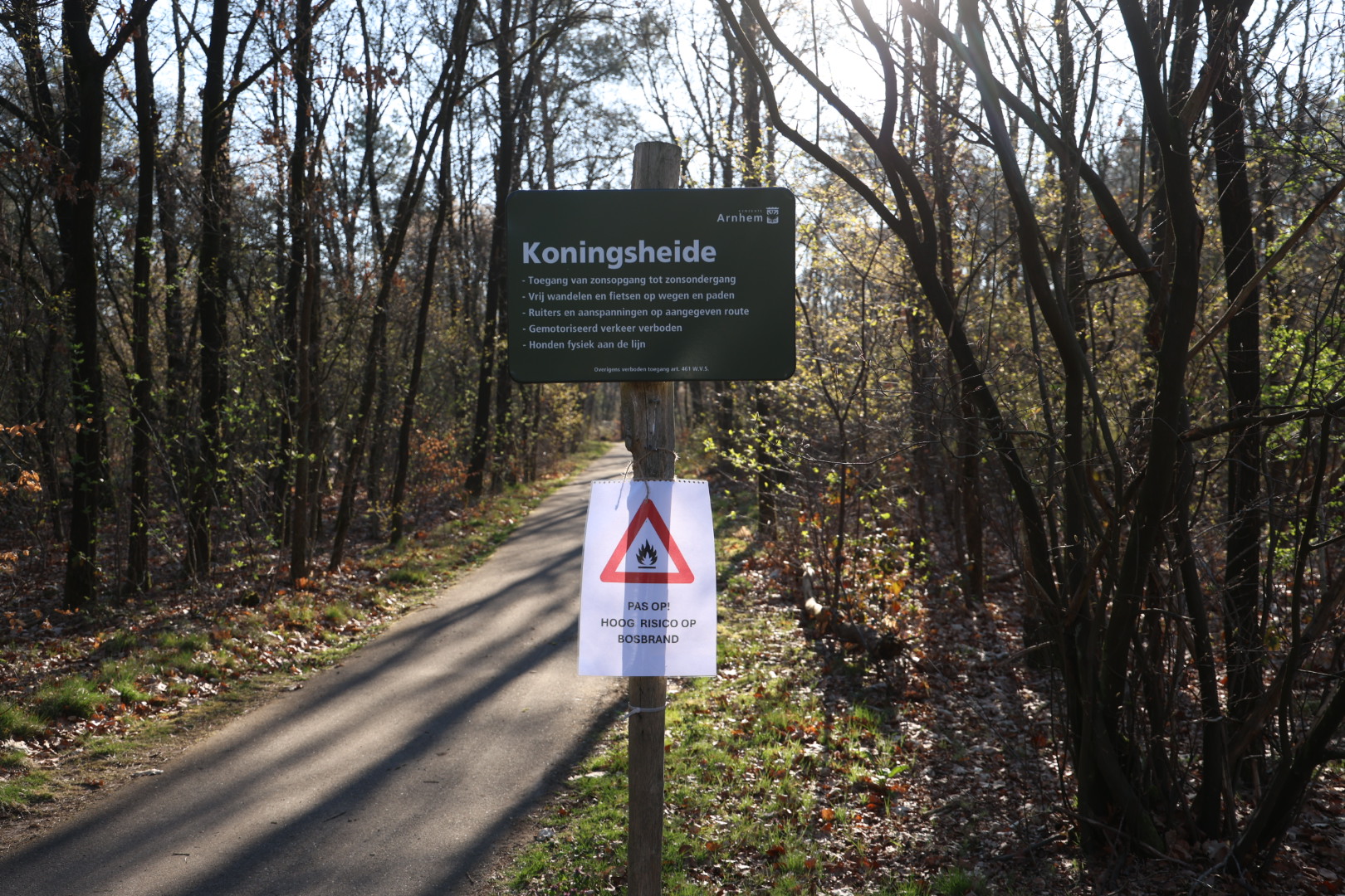 Arnhem vraagt aandacht voor natuurbrandrisico: “Pas op!”