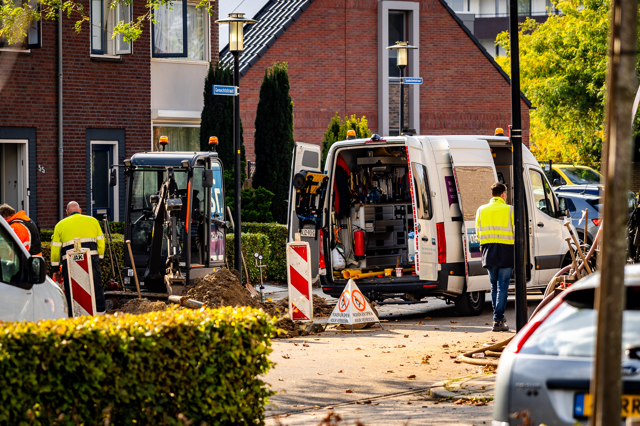 Gaslek bij werkzaamheden, bewoners tijdelijk geëvacueerd
