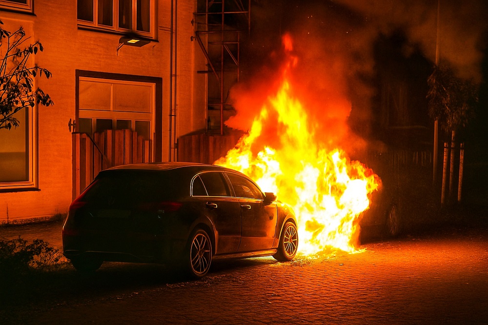 Twee geparkeerde auto’s in brand, mogelijk brandstichting