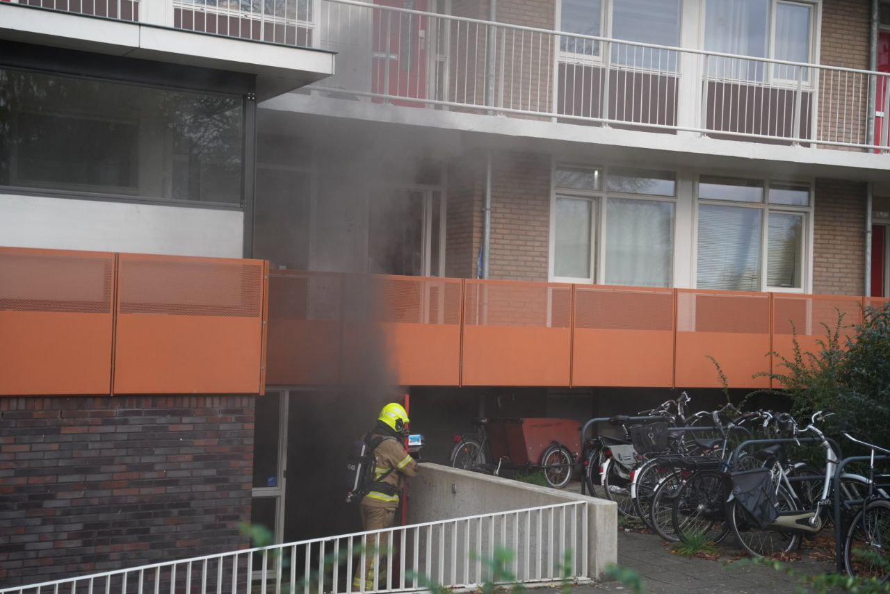 Brand in kelderbox van een flat