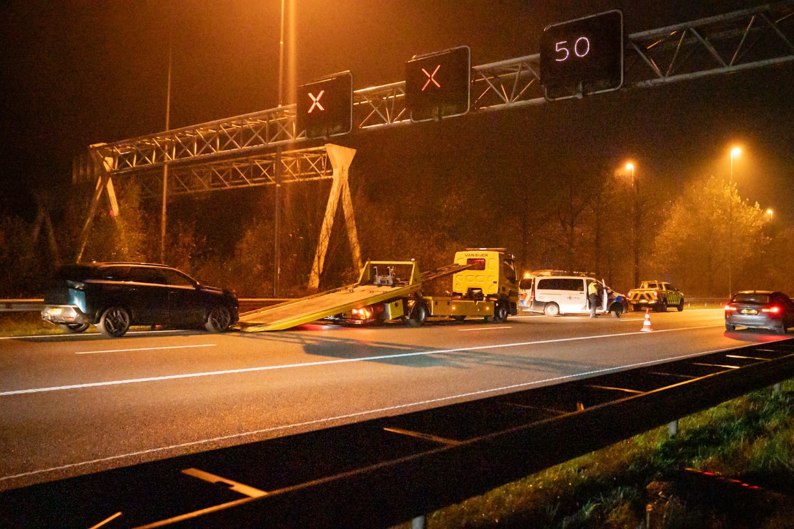 Zes voertuigen betrokken bij aanrijding op A50