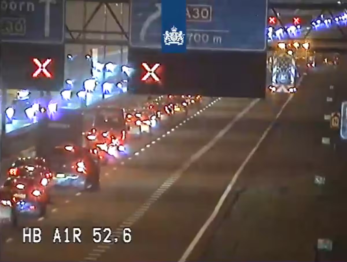 Ongeval met acht voertuigen op snelweg