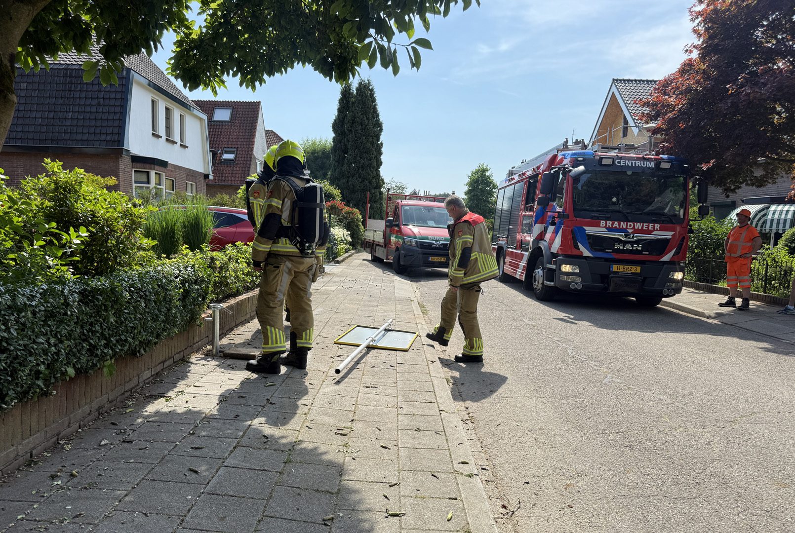 Gaslek ontstaan bij plaatsen verkeersbord