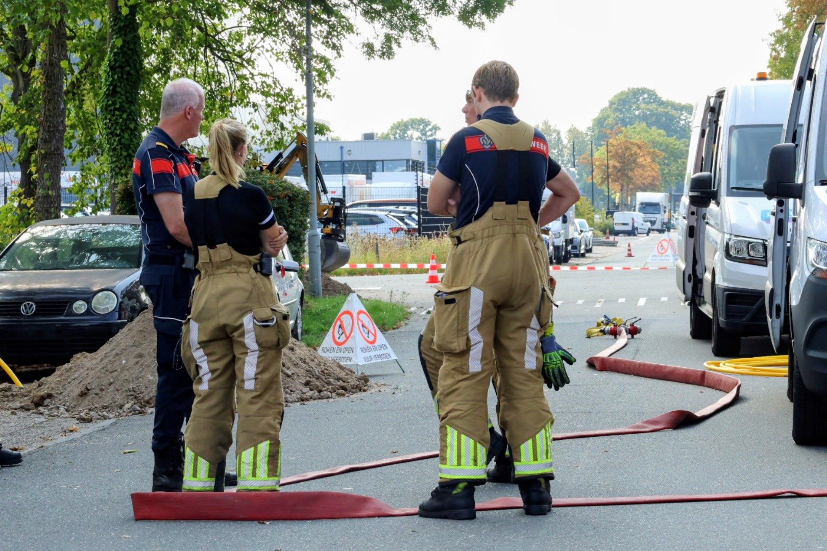 Veel gas ontsnapt na beschadigen leiding tijdens graafwerkzaamheden